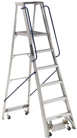 AP5000 Series Aluminum Platform Step Ladder With Hand Railing 300lb Capacity (Podium Step Ladder)