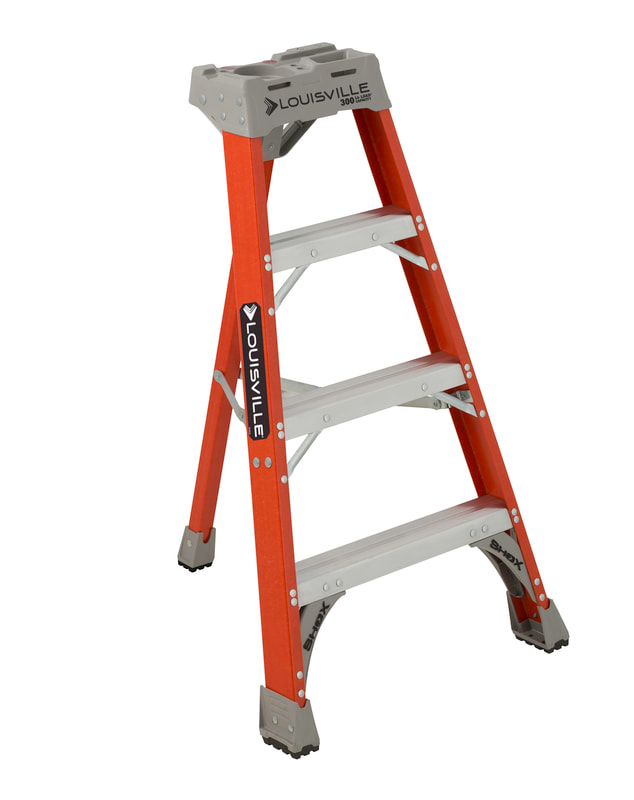 FT1500 Series Fiberglass Tripod Step Ladder 300lb Capacity