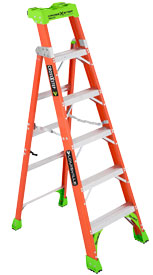 FXS1500 Series Fiberglass Cross Step Ladder 300lb Capacity